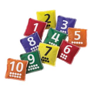 Ärtpåsar med siffror