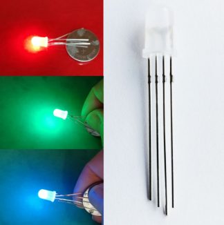 Lysdiod Diffus RGB 5mm 4-pins 50 st/fp