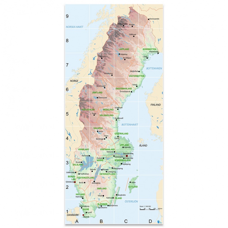 Blue-Bot/Bee-Bot matta Sverigekarta