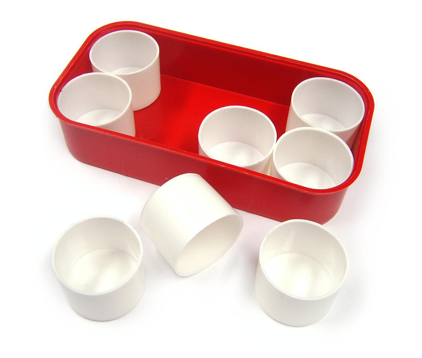 Plastbricka med 8 koppar