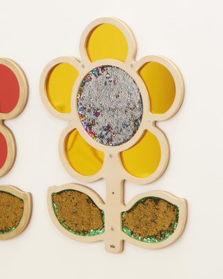 Paljett- och Spegeltavla - Gul blomma