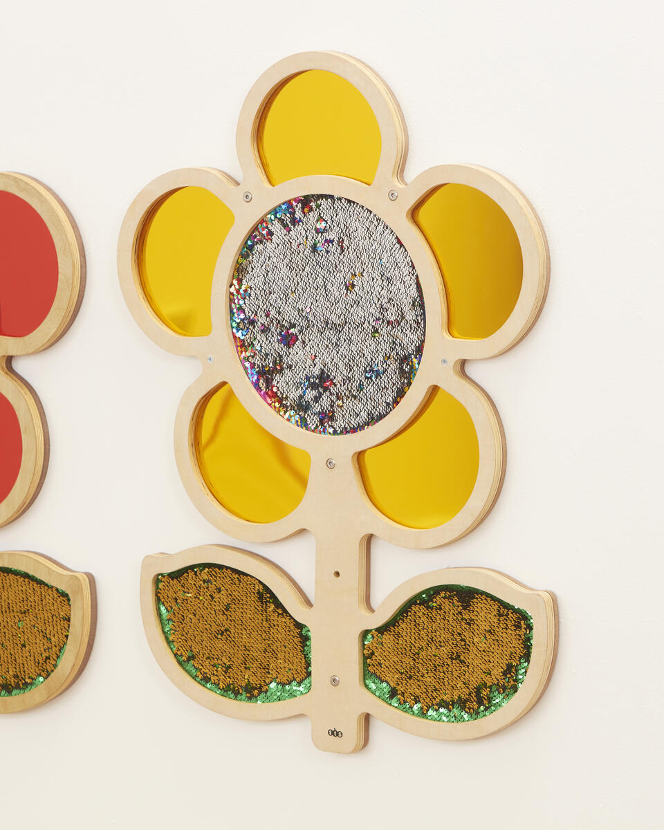 Paljett- och Spegeltavla - Gul blomma