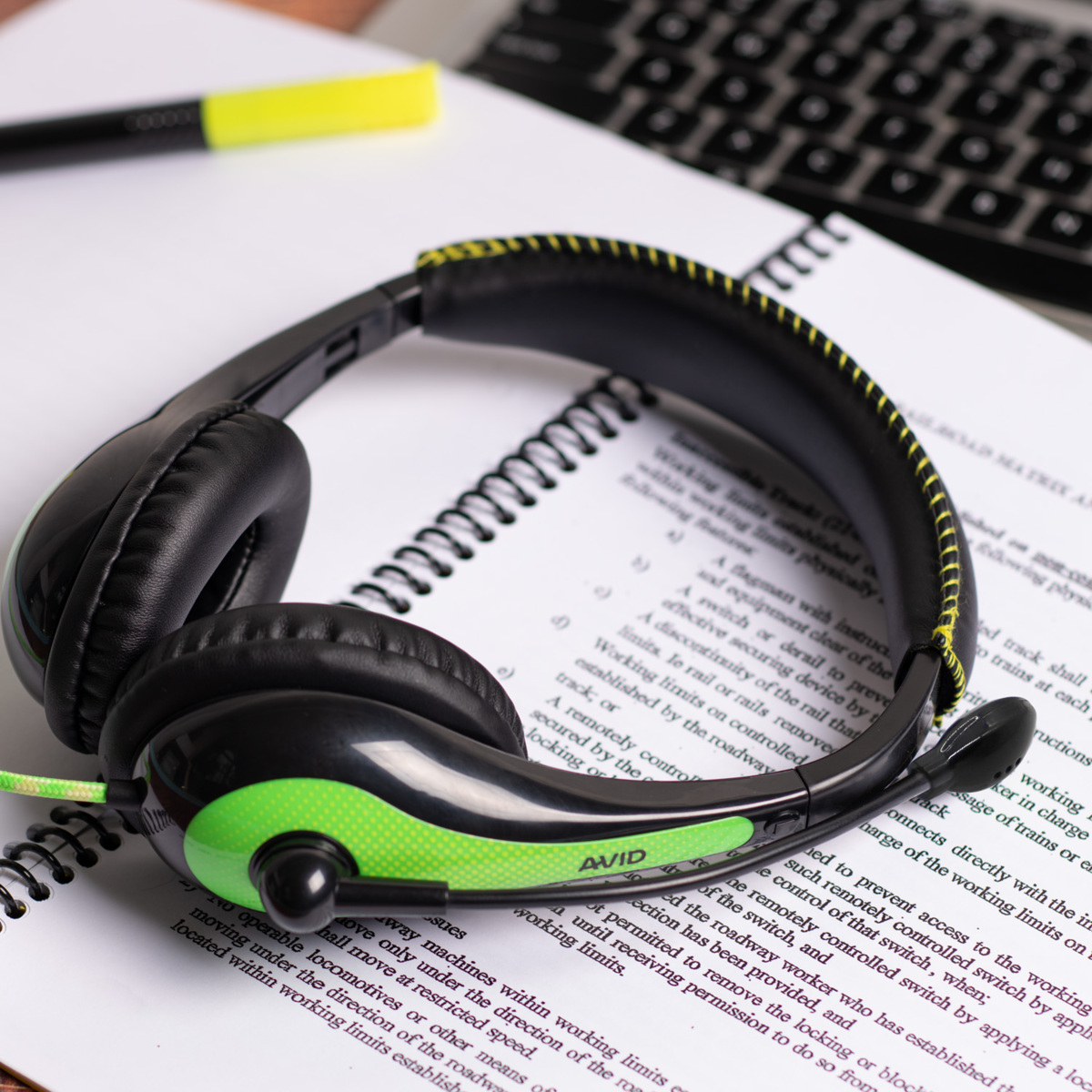 Headset, grön, AVID AE-36 - Bild 3