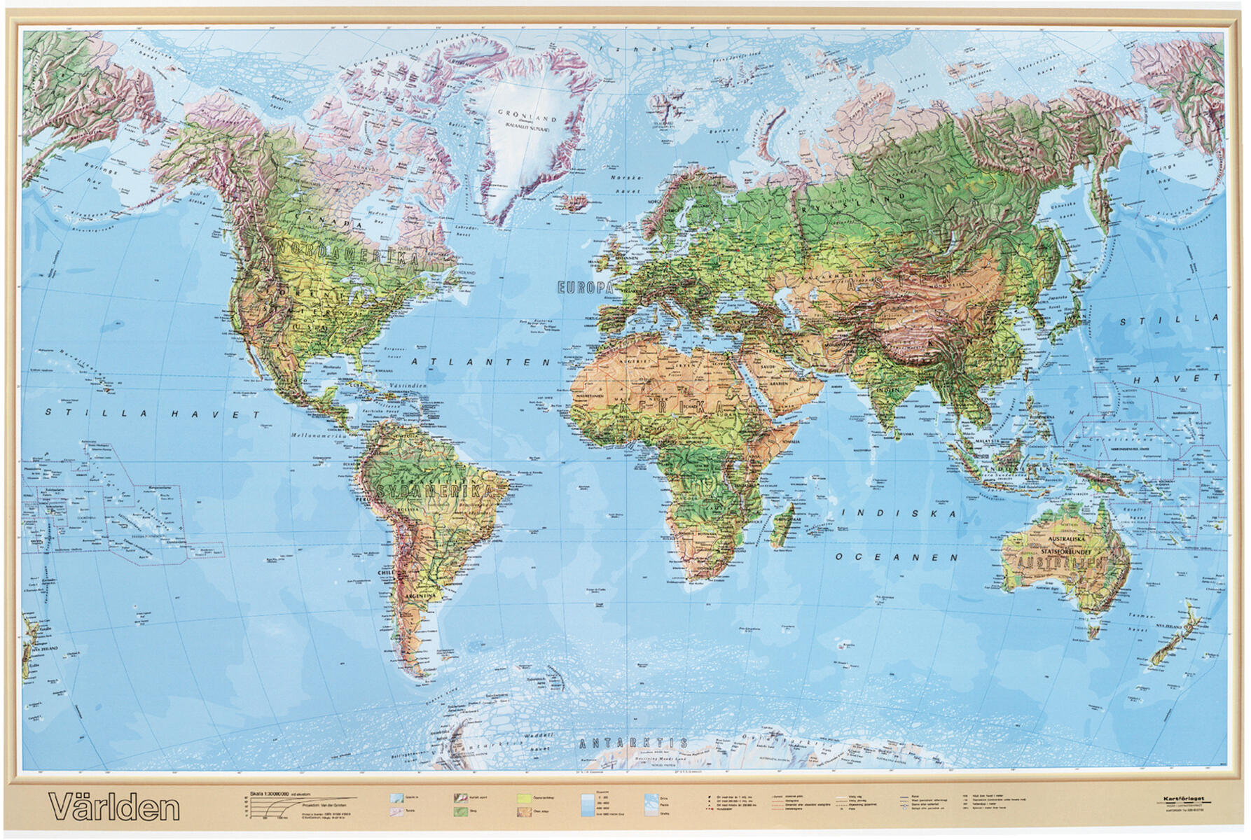 Världskarta skala 1:30 milj.