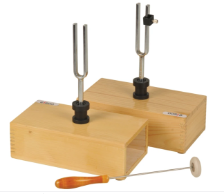 Stämgafflar i resonanslådor, 2 st