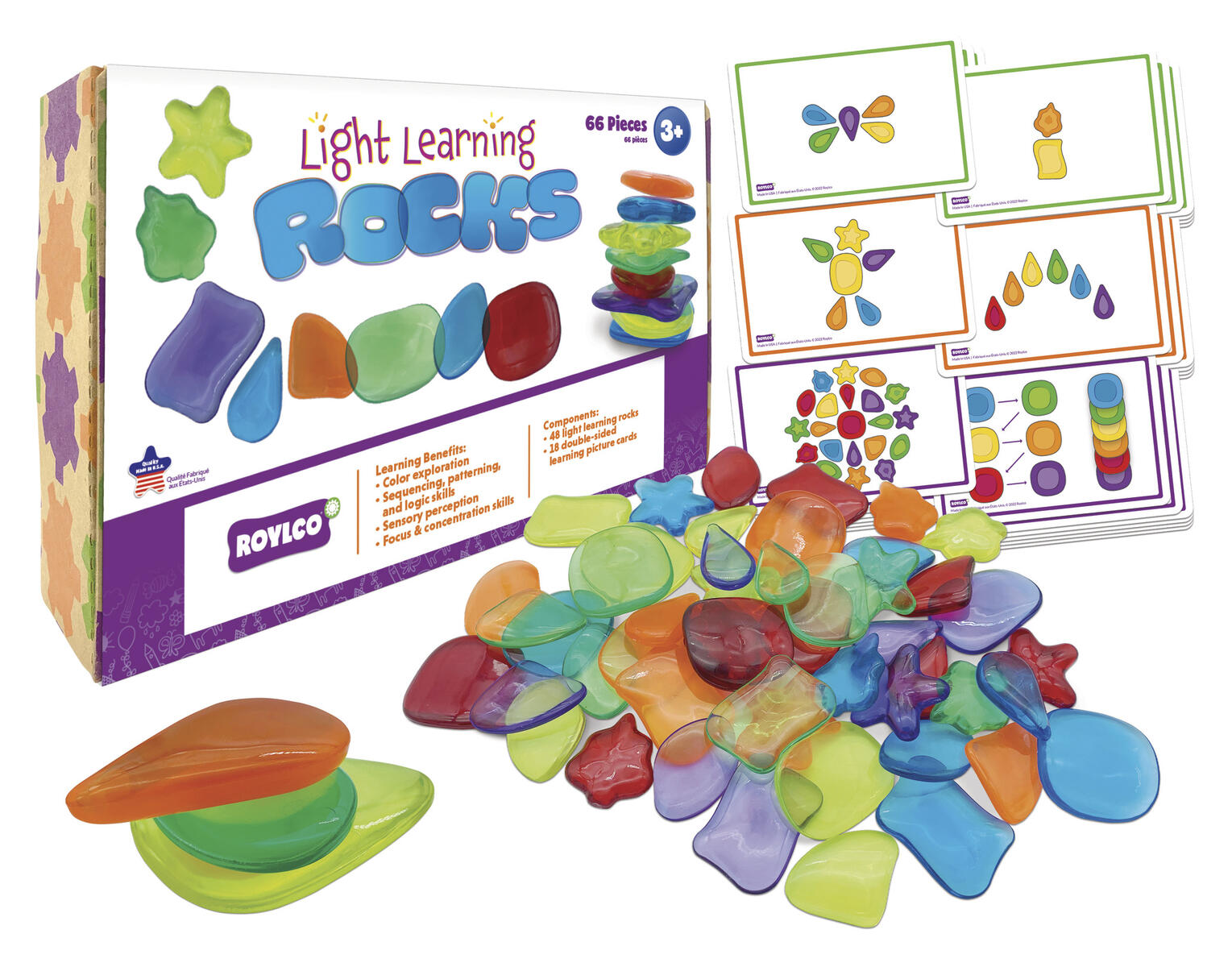 Lärostenar för ljusbordet 48st