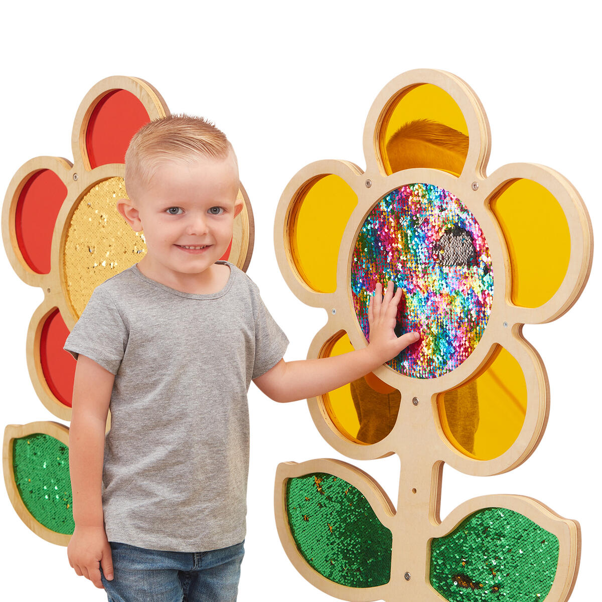 Paljett- och Spegeltavla - Gul blomma - Bild 2